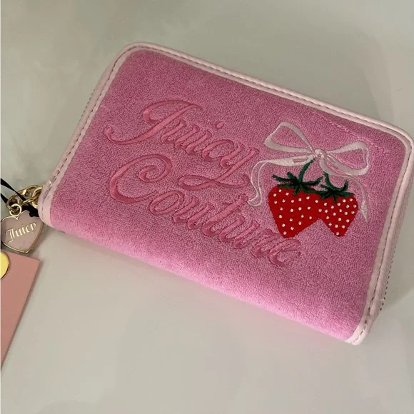 Juicy Couture Pink Strawberry Zip Wallet - Picture 2 of 4